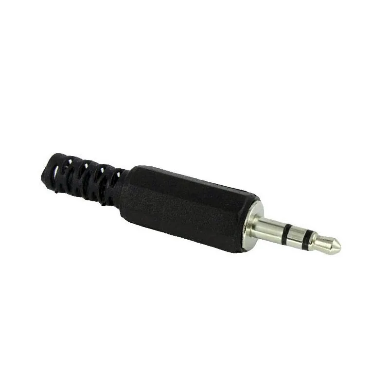 

10pcs/batch 3.5mm male audio cable connector plug female seat black plastic shell stereo plug dual channel headphone connector