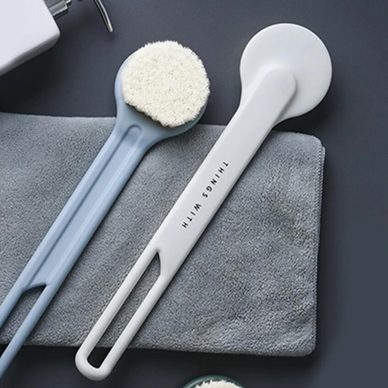 Длинные ручки щетки для ванной скруббер pp + Флокирование мягкой кожи тела