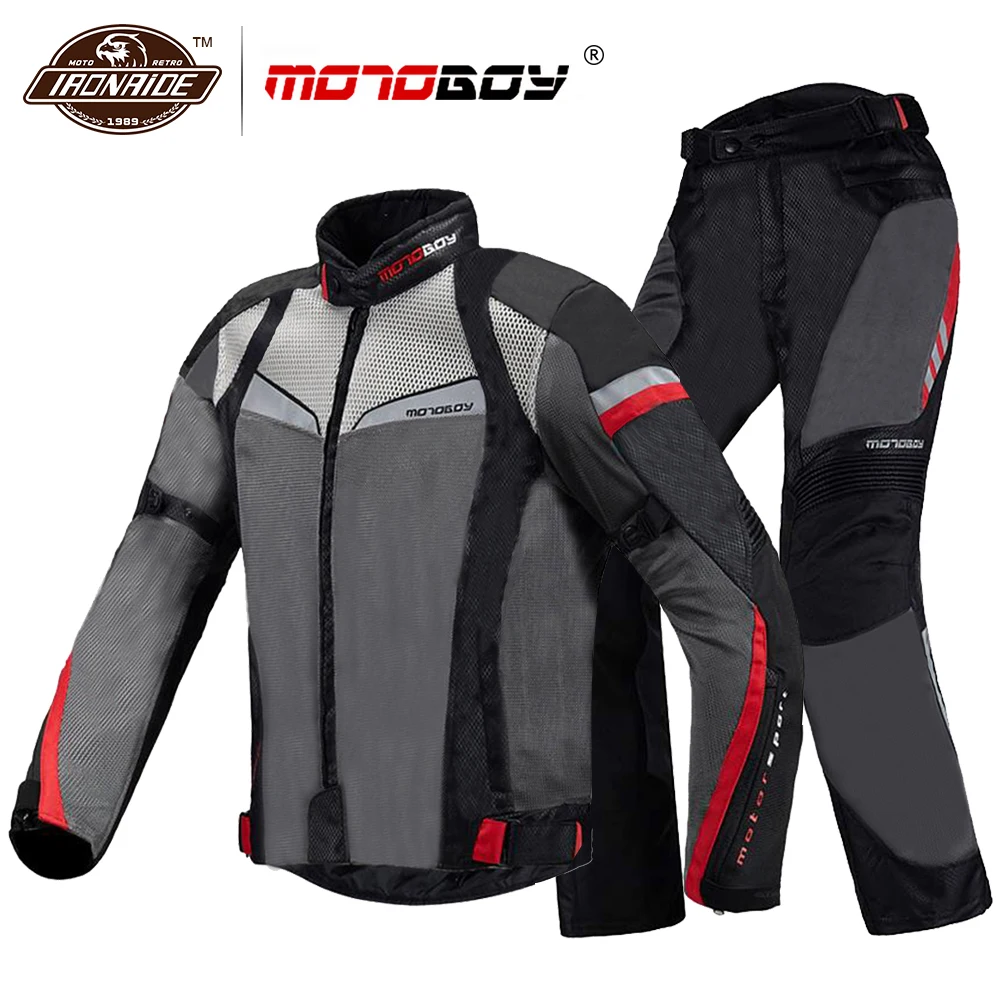 

Motorcycle Jacket + Pants Suit Summer Body Armor Breathable Protective Gear Motocross Jacket Moto Protection Equipment