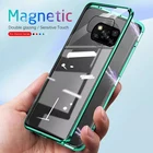 Магнитный чехол для Xiaomi Redmi Note 10 9s 9 8 8T 7 K20 Pro 9A 9C 8A Mi 10T Note 10 Lite 9T Pro Poco F3 M3 X3 M3, стеклянный чехол, 360