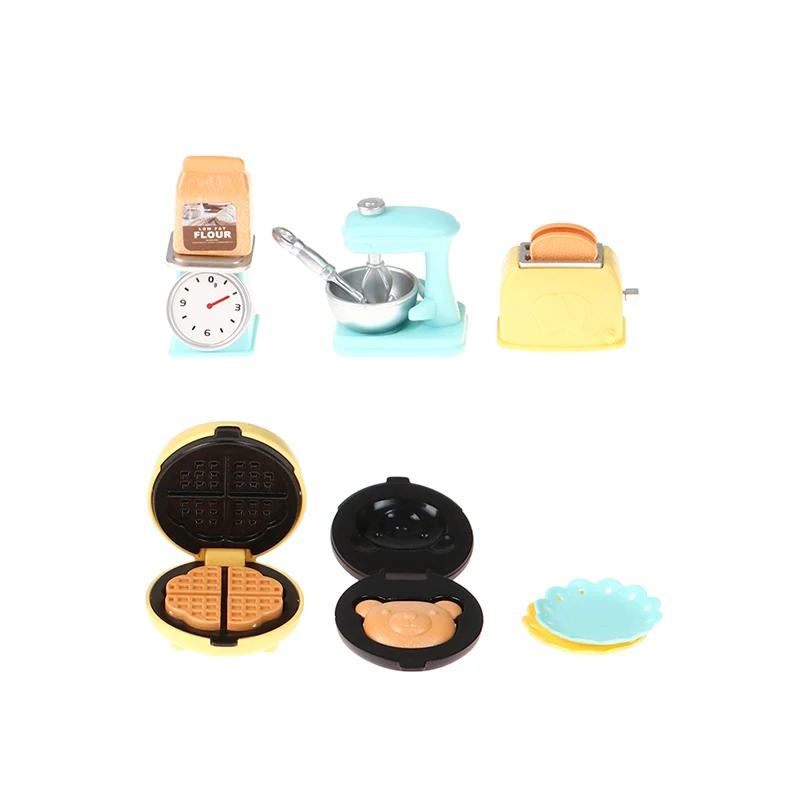 

1 Set Dollhouse Miniature Kitchen Set Bread Machine Blender Electronic Scales Simulation Mini Play Accessories