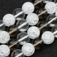 natural stone smoky quartz snow cracked crystal loose spacer beads 6 10mm for jewelry making diy fashion bracelet wholesale