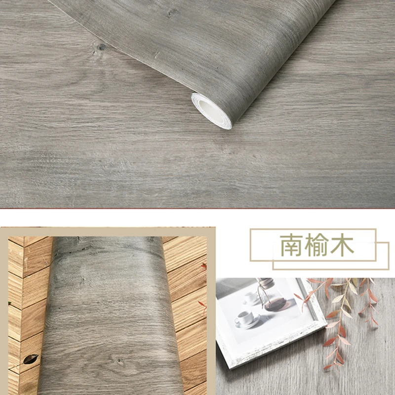 X43 рулонные обои античные самоклеющиеся из древесины двери шкафа Настольная