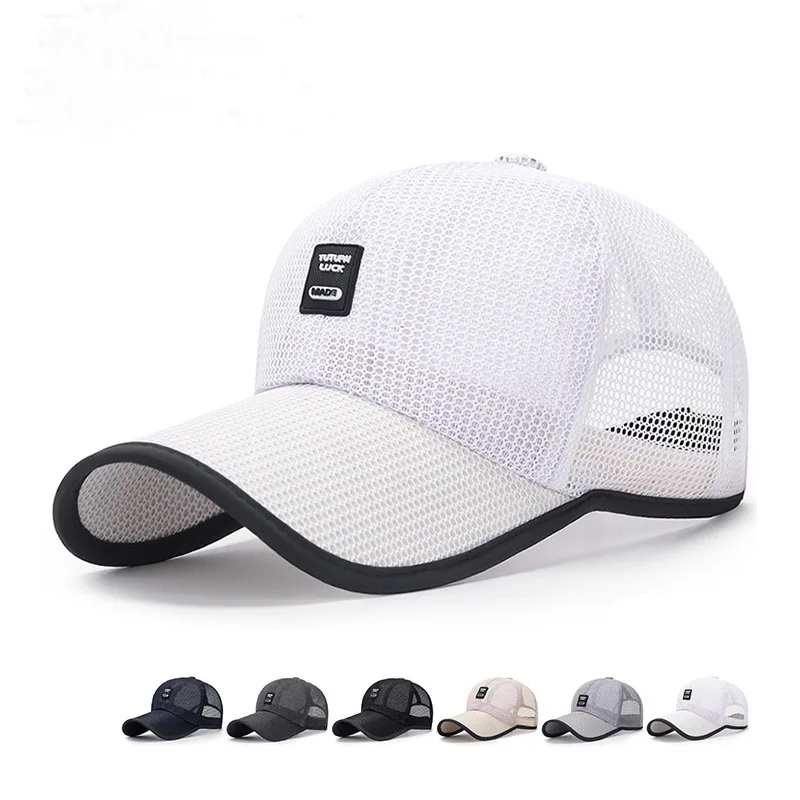 

Baseball Cap Men's Summer Sun Hats Mesh Breathable Full Net Women's Adjustable Pure Color Outdoor Leisure Hats Fashion Dome 2021