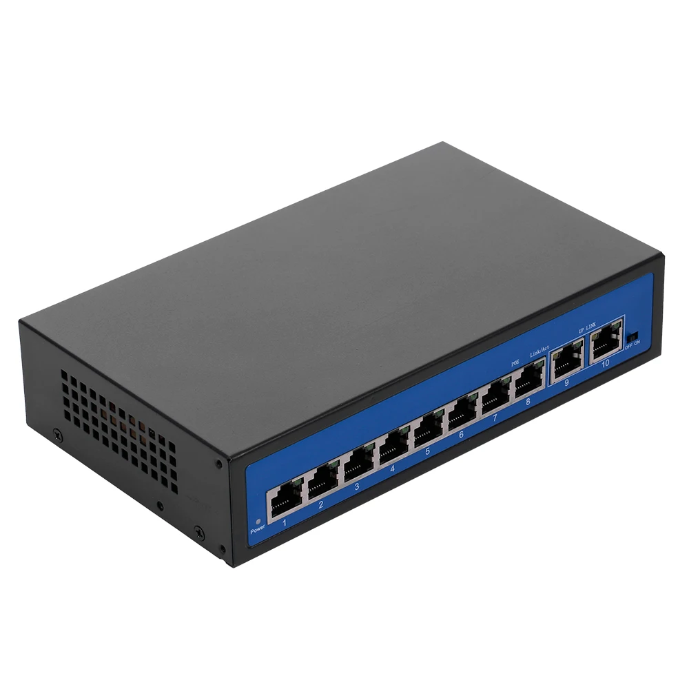 8+2 PoE Switch POE 8 Ethernet Port 2 Uplink 2.0Gbps for IP Camera Wireless Plug and play | Компьютеры и офис