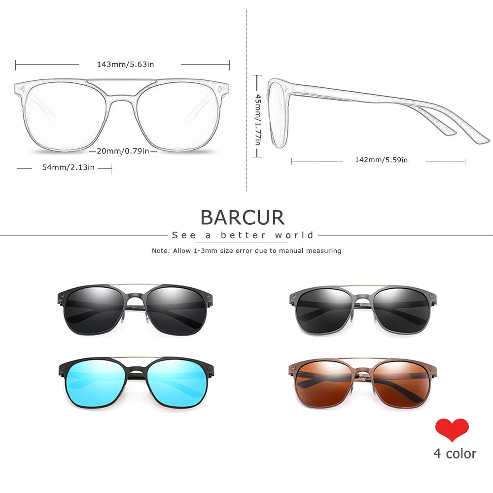 BARCUR алюминиевые магниевые солнцезащитные очки ретро стимпанк круглые мужские