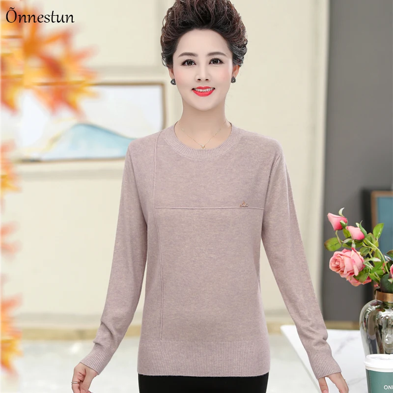 Woman Sweaters New Autumn Causal Women Pullover Knitted Crop Top Clothing Pink O Neck For | Женская одежда