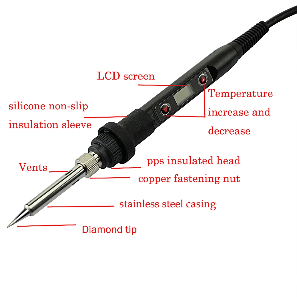 electric solder Adjustable Temperature Solder Iron 80W 220V / 110V LCD Electric Soldering Iron Welding Repair Tools electronics soldering kit