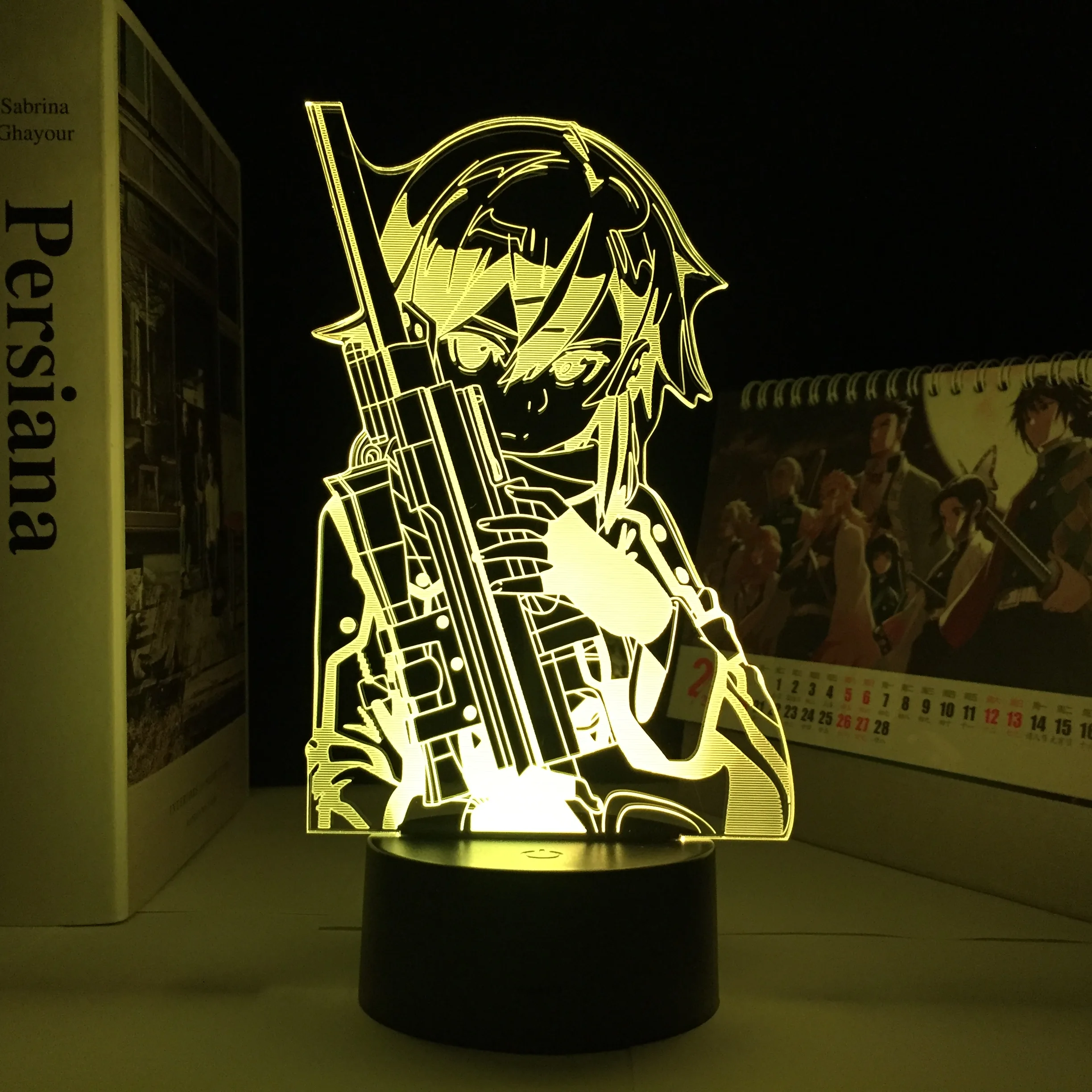 Светодиодный ночник с 3D рисунком из аниме-меча в Интернете лампа для спальни