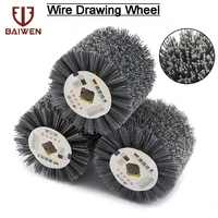 1pc deburring abrasive wire drum drawing polishing wheel round electric brush buffer wheels for wood metal surface 12010019mm