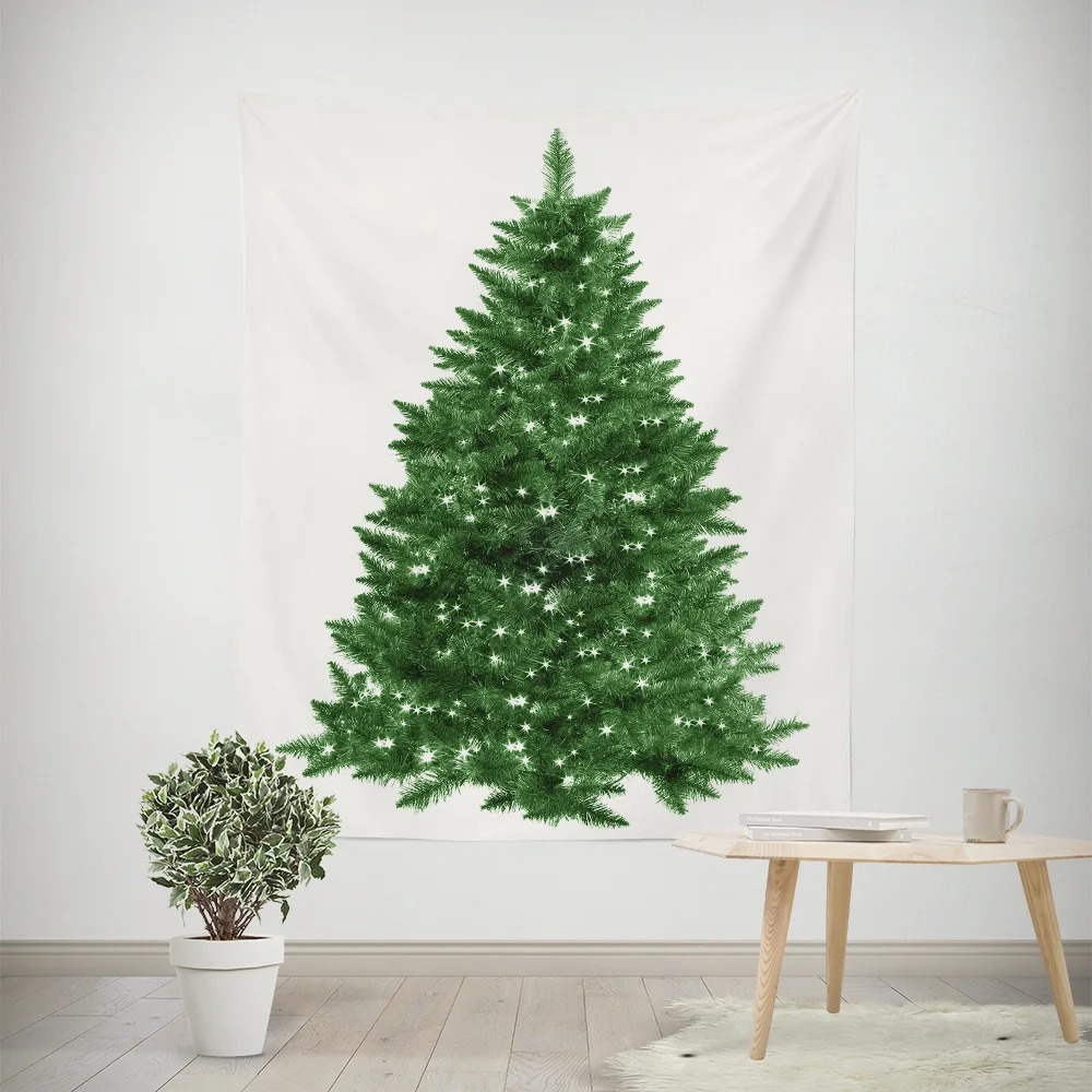 

New Year Christmas Tree Print Tapestry Poster Blanket Tapestries Home Classroom Party Wall Hanging Decorative Background Cloth