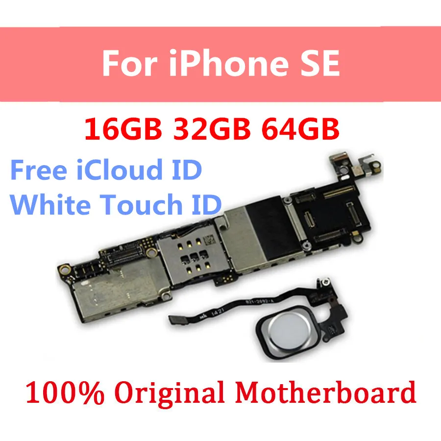 16 ГБ 32 ГБ 64 ГБ материнская плата для iPhone SE разблокированная материнская плата для iPhone SE с сенсорным ID материнская плата полная протестированная Замена