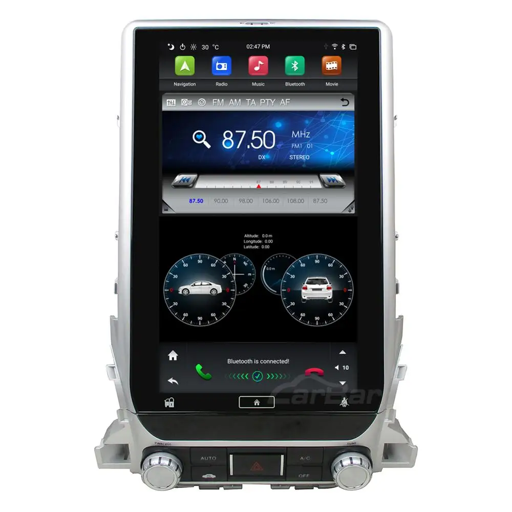 Carbar 13 3 &quotTesla Style Android 8 1 автомобильный DVD плеер с GPS для Toyota Land Cruiser LC200 2018