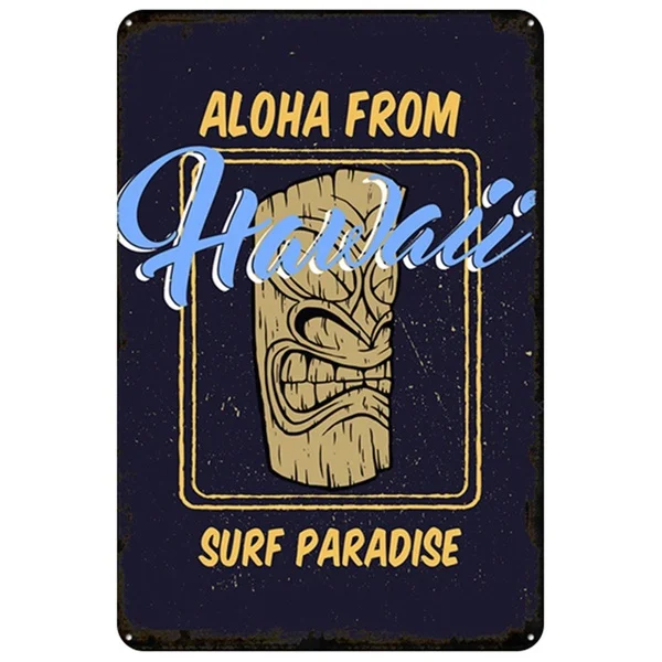 

Aloha from Hawall Surf Metal Tin Sign 8x12 Inch Retro Home Kitchen Bar Pub Bedroom Living Room Wall Decor