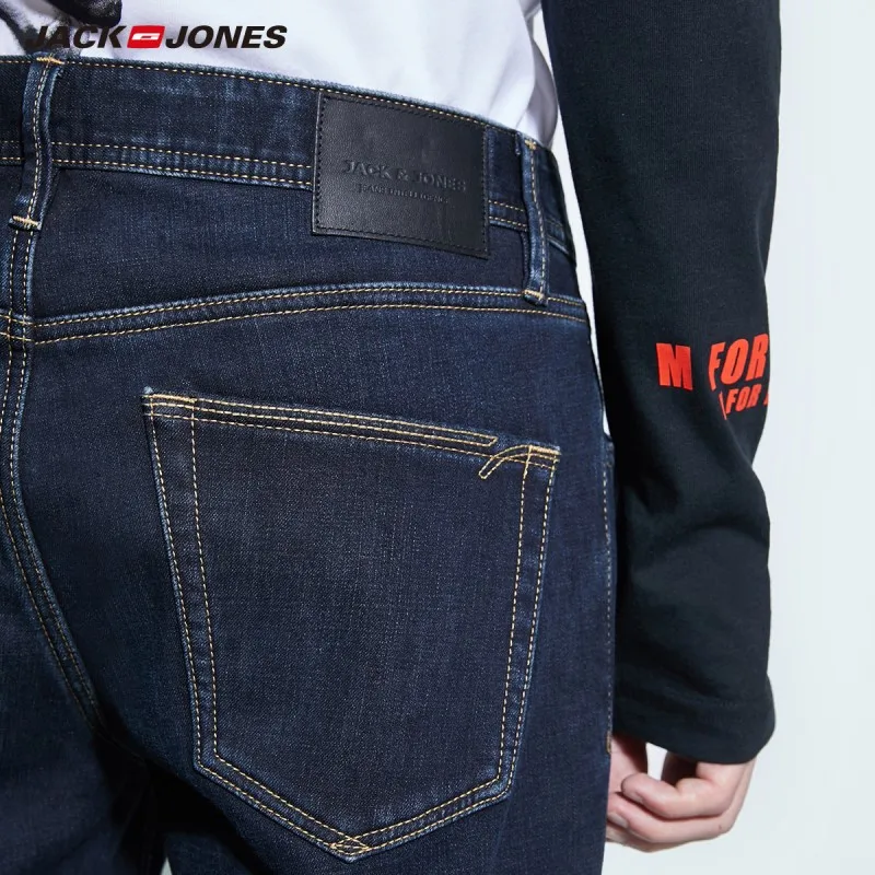 JackJones мужские зимние хлопковые Стрейчевые джинсы, теплые джинсовые штаны, мужская одежда 219332587
