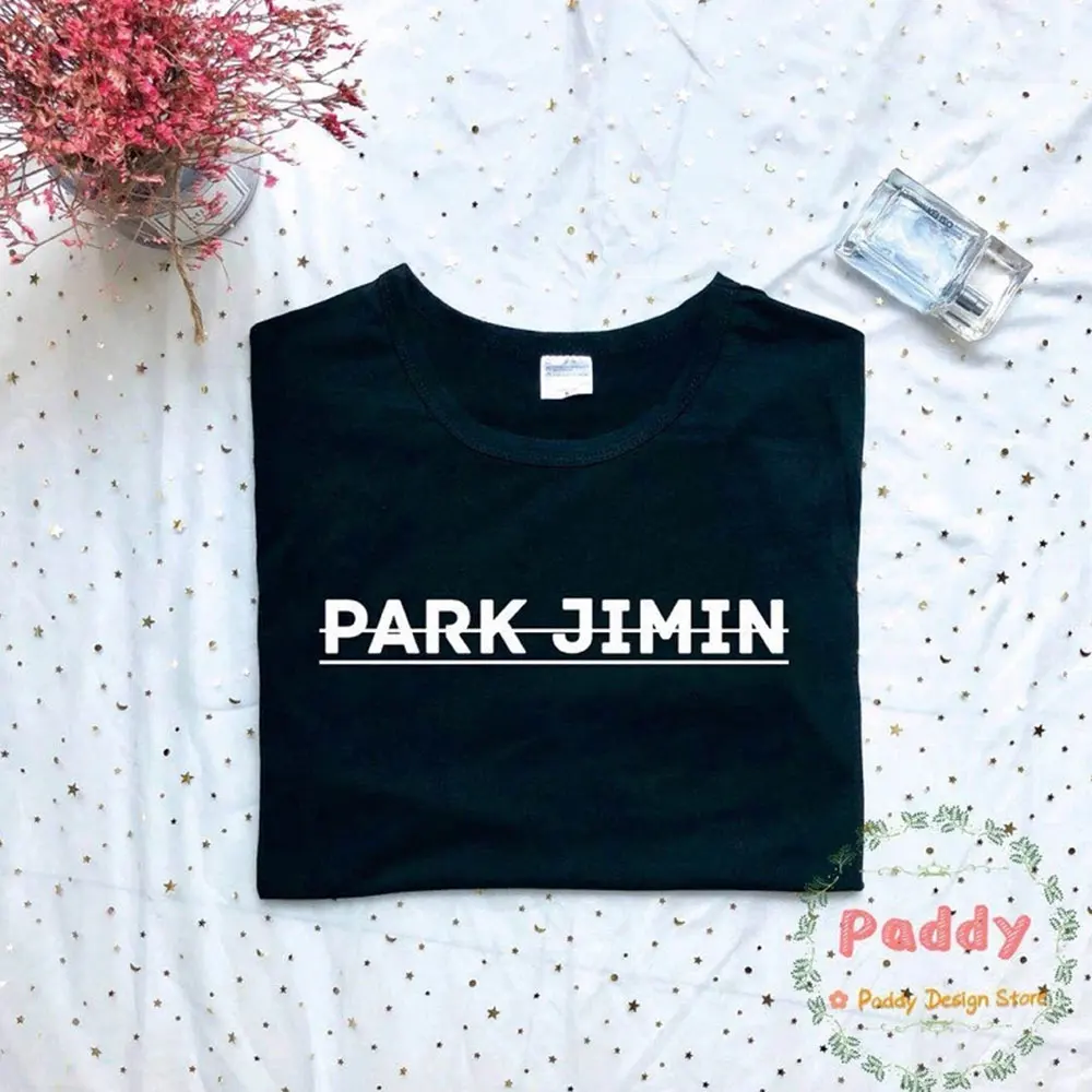 Модная футболка Bangtan Tumblr в стиле KPOP PARK JIMIN уличная одежда Женский Топ с круглым