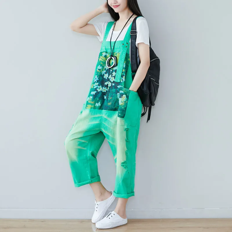 Женский джинсовый комбинезон с широкими штанинами регулируемыми лямками| |