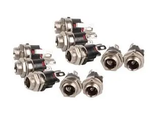 Black Practical 10pcs 5.5mm X 2.1mm DC Power socket panel moun Supply Metal Jack Socket |
