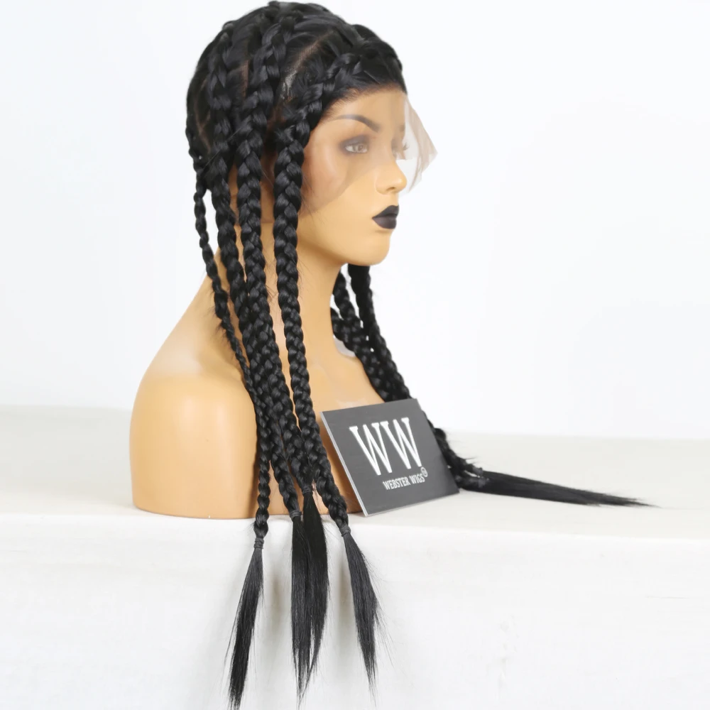 Женский синтетический парик FANXITON на полной сетке косички кукурузы парики