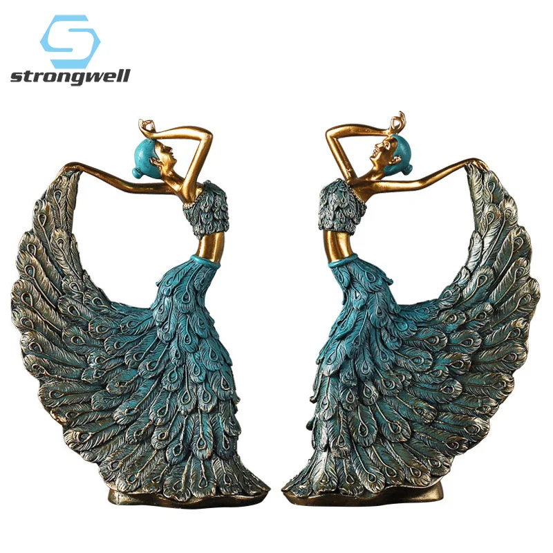 Strongwell европейские классические птица скульптура танцор Красота статуя смолы