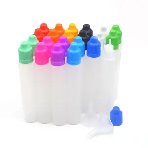 Бутылочки с иглами в форме ручки, 5 шт., 30 мл, 60 мл, с защитной крышкой от детей и длинным наконечником, пластиковые бутылочки с капельницей