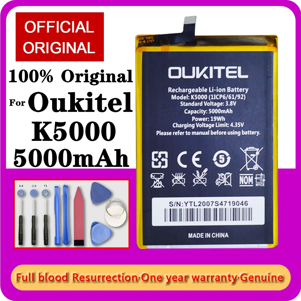 

2021 New 100% Original 5000mAh K5000 Battery for Oukitel K5000 Mobile Phone Bateria Batteries Tracking + Free Tools
