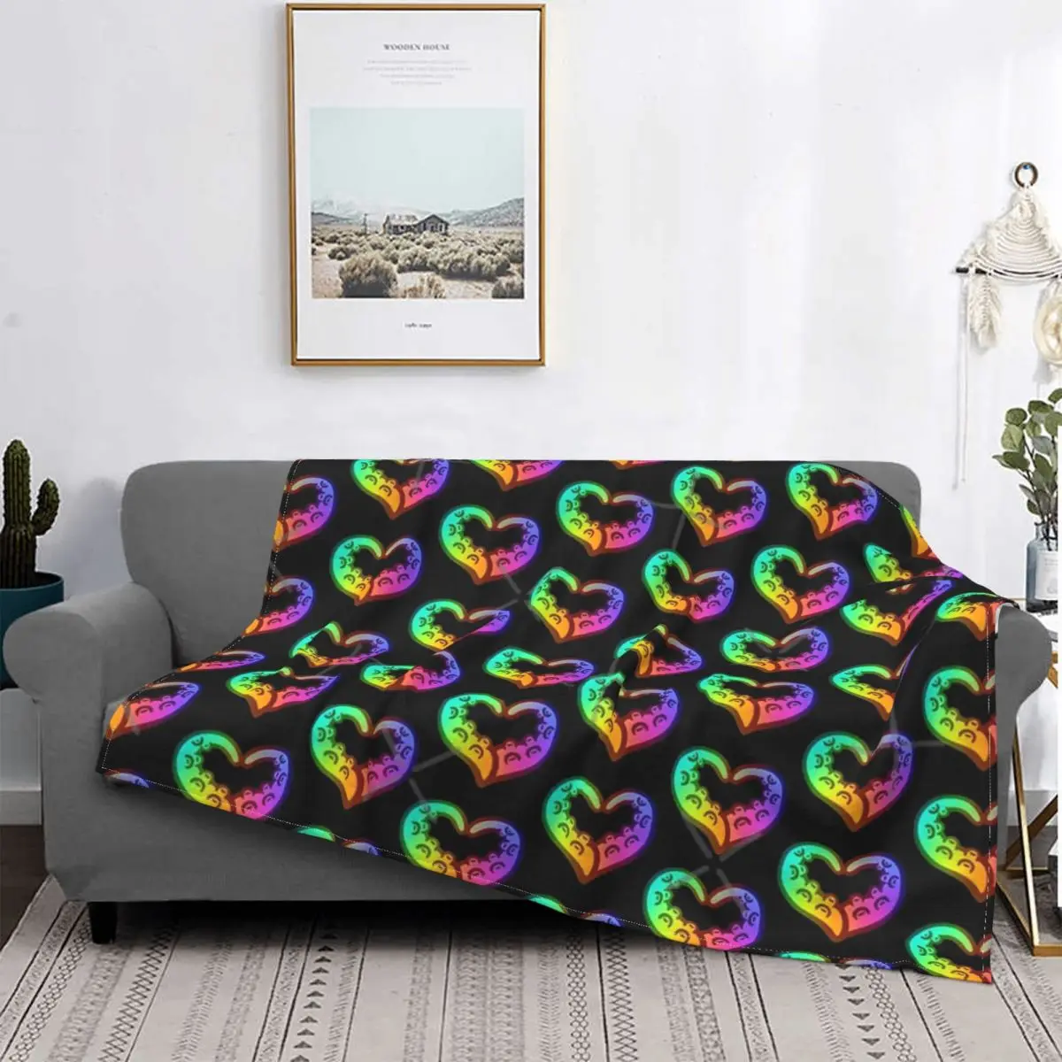 

Kraken Heart - Rainbow Blanket Bedspread Bed Plaid Duvets Anime Plush Throw Blanket Bedding And Covers