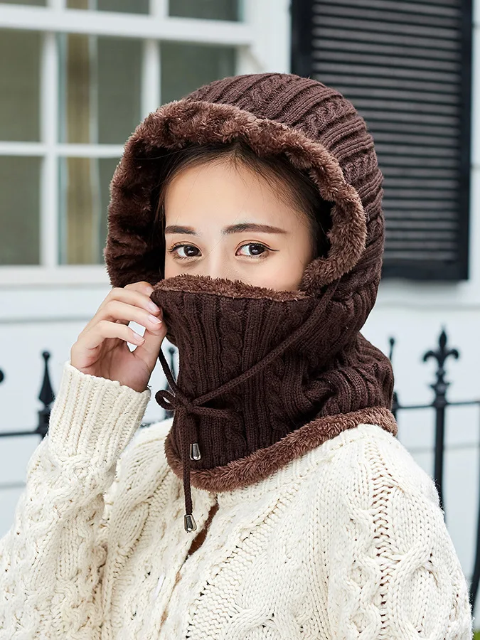 OZyc новая зимняя вязаная шапка шарф для женщин Skullies Beanies Зимние шапки для мужчин и женщин теплая маска Толстая шапка для девочек Женская шапка бини