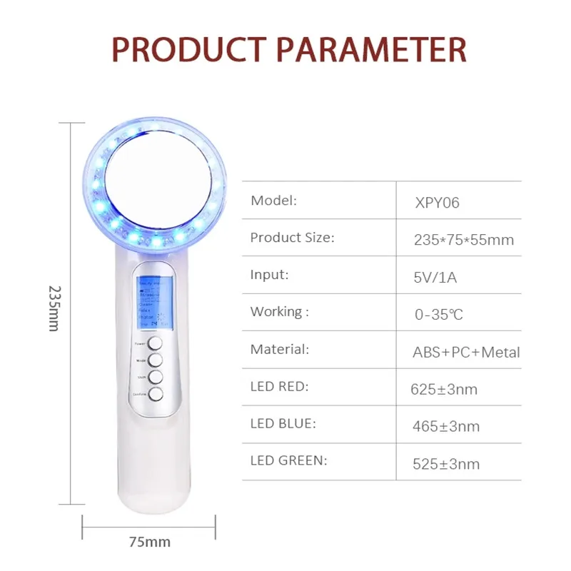 

5 in 1Ultrasound Cavitation Body Slimming Massager EMS Weight Loss Machine With Patch Fat Burner Galvanic Infrared Therapy Tools