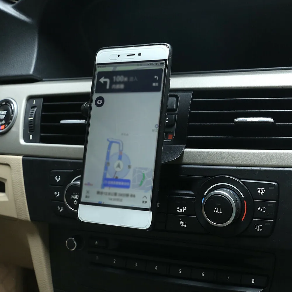 

For BMW 3 Series E90 E92 2005-2012 60-Degree Rotary Cell Phone Holder Black Mobile Phone Holder