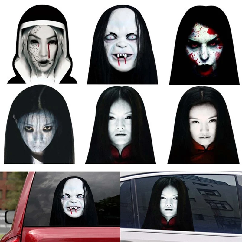 

Horror Car Rear Window Sticker Creative Decal Decor Night High Light Beam Warning Reflective Stickers Car Styling