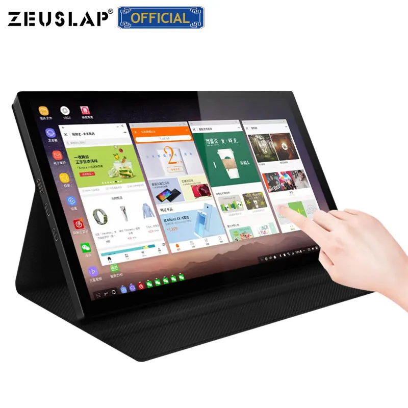 Zeuslap 8 9 дюймов ips usb c hdmi совместимый сенсорный экран мини портативный монитор для