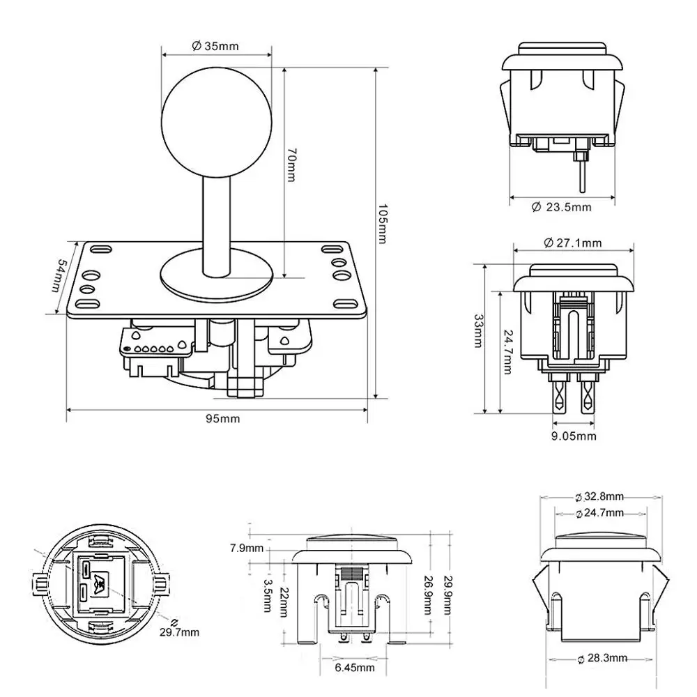 1 плеер Аркады DIY Kit usb датчик для ПК аркадный джойстик кнопки USB MAME игры & Raspberry Pi
