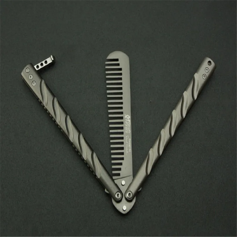 Складной нож-бабочка подвижный нож из титана не острый тренировочный выживание