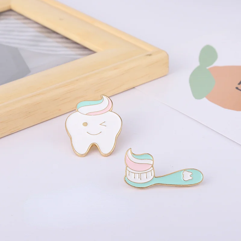 Эмалированная булавка для зубов и щетки на заказ стоматологические значки