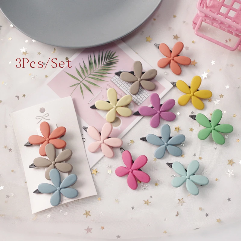 

3Pcs/Set Candy Color Hair Clips Crown Star Hair Snap Hairgrips Geometric Barrettes Fashion Women Girls Hair Accessories Female