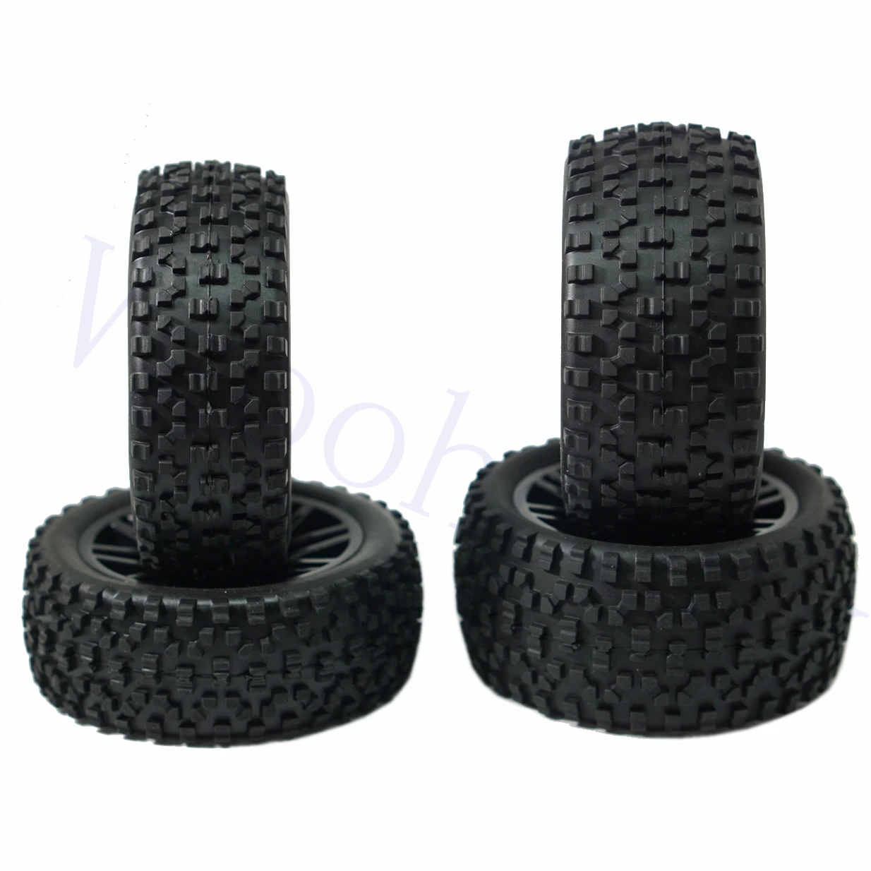 12mm Hex Wheel Rims Mesh Shape Rubber Tires with Sponge 88mm/3.46" Replacement for 1/10 RC Off-Road Car Truck Monster,Black images - 6