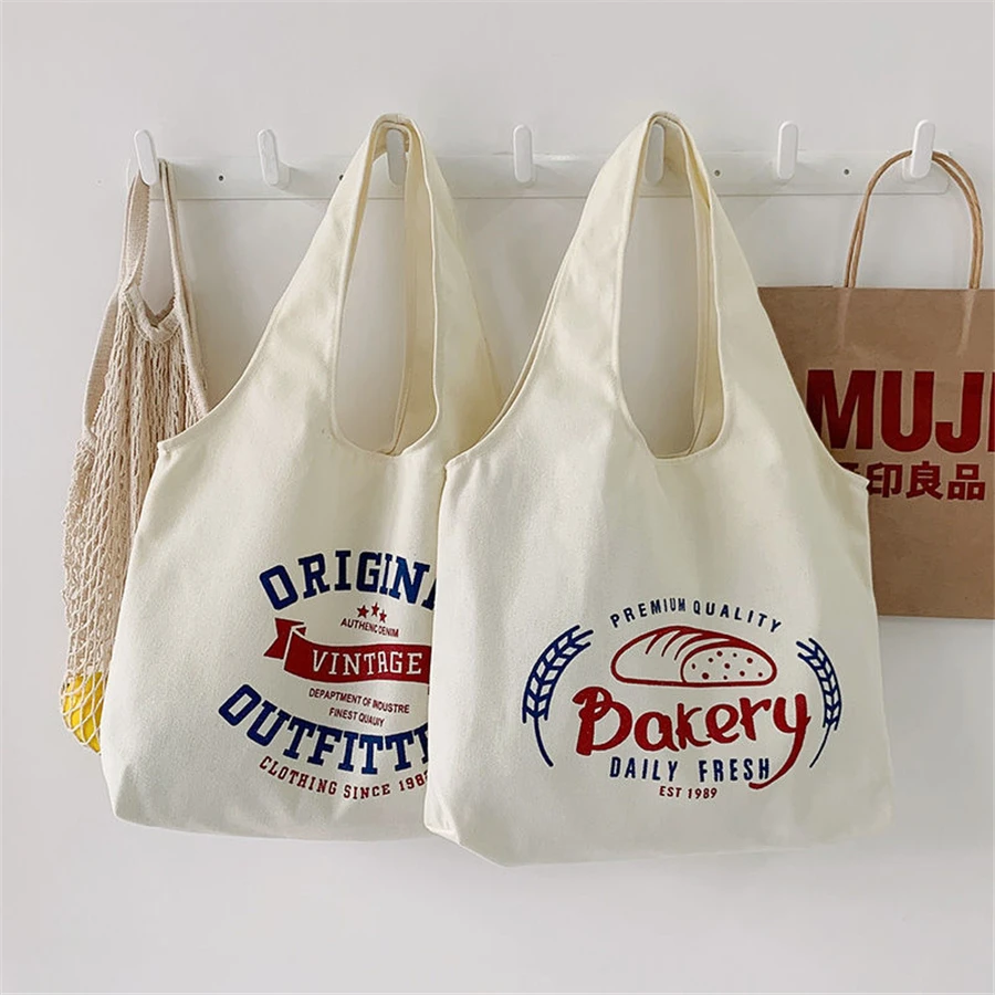 Women Canvas Tote Bag High-capacity Shoulder Package Shopping Traveling Students Books Multifunction Casual Portable Beige