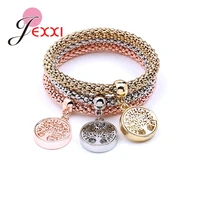 new fashion tree lock key clap charm bracelets rose gold bracelet fashion jewelry for women girl christmas gifts