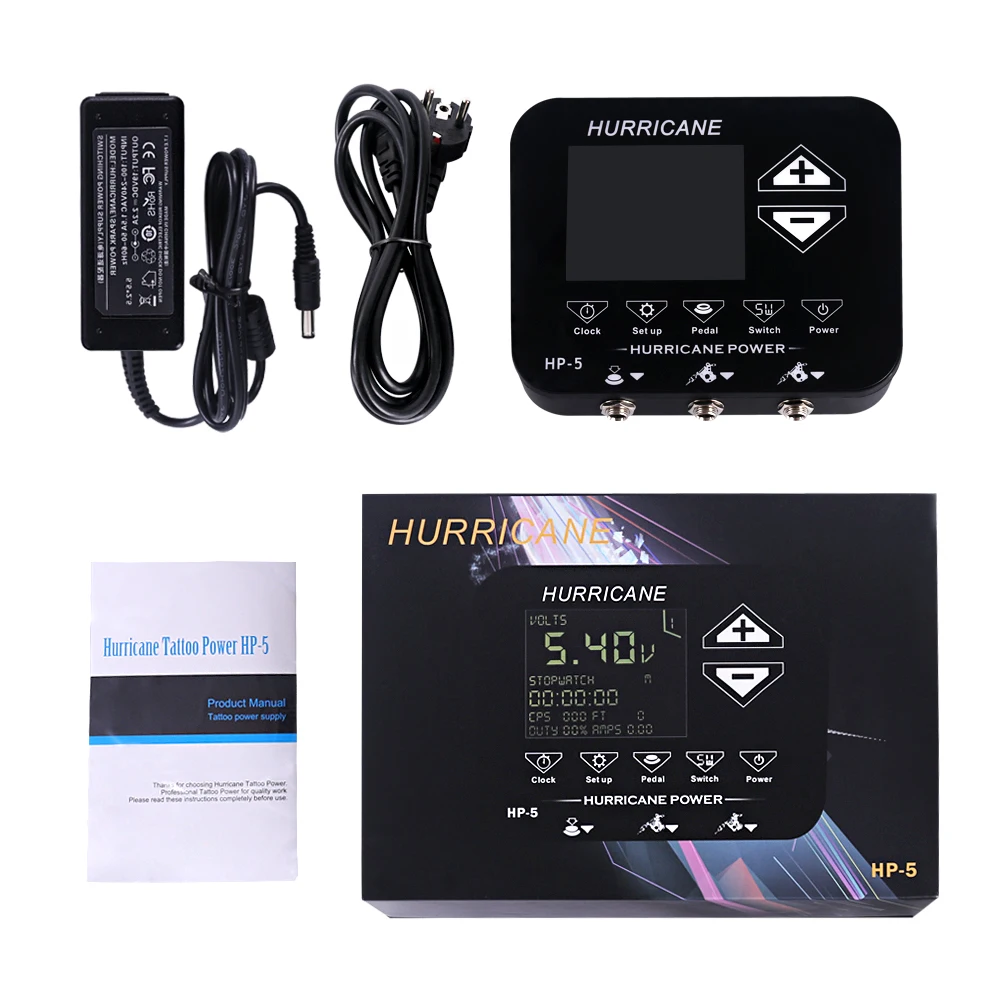 Hurricane Fifth generation tattoo power color tattoo machine HP-5 digital LCD makeup dual power tattoo supplies set