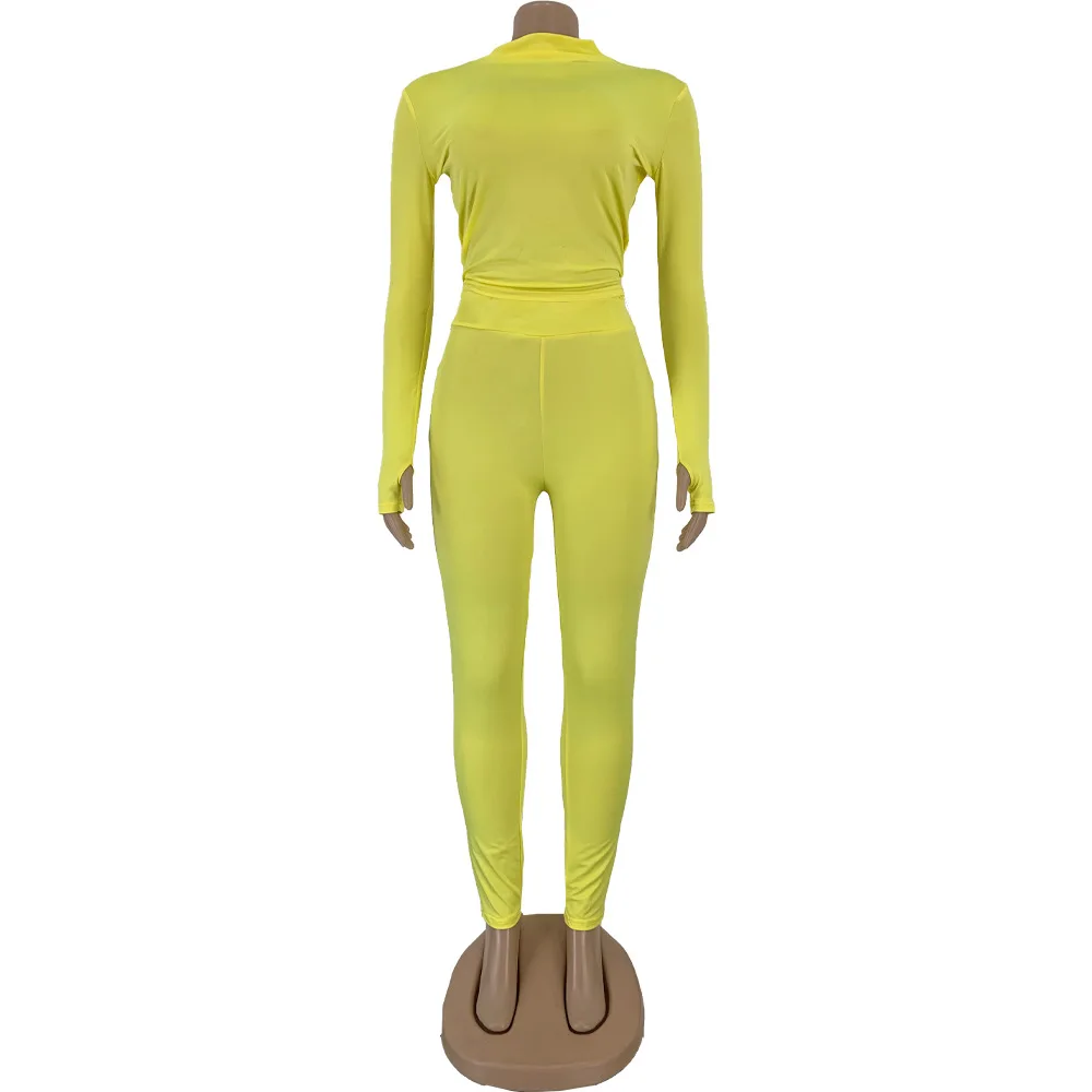 

Cutubly Solid Women Two Piece Set Tracksuit Matching Set 2 Piece Casual Outfits Long Sleeve T-shirt High Waist Jogger Pants Suit