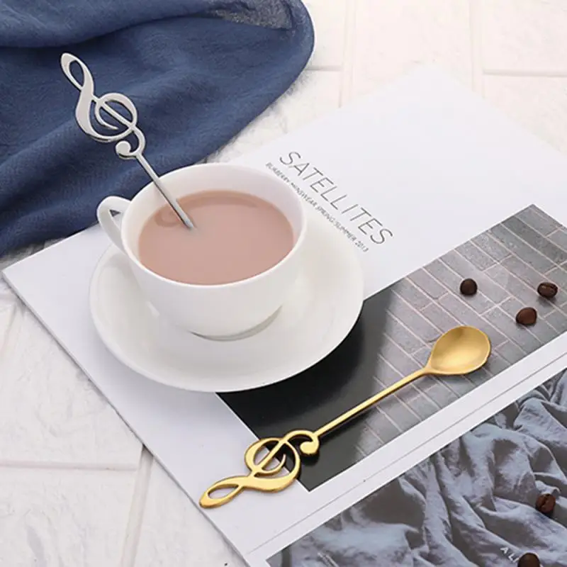 

1PCS Mug Spoon Music Bar Ice Bar Creative Gift Spoon 304 Stainless Steel Music Note Spoon Coffee Spoon Stirring Spoon