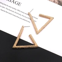 europe and the united states advanced sense geometric metal earrings women 2021 new fashion punk earrings exaggerated personalit