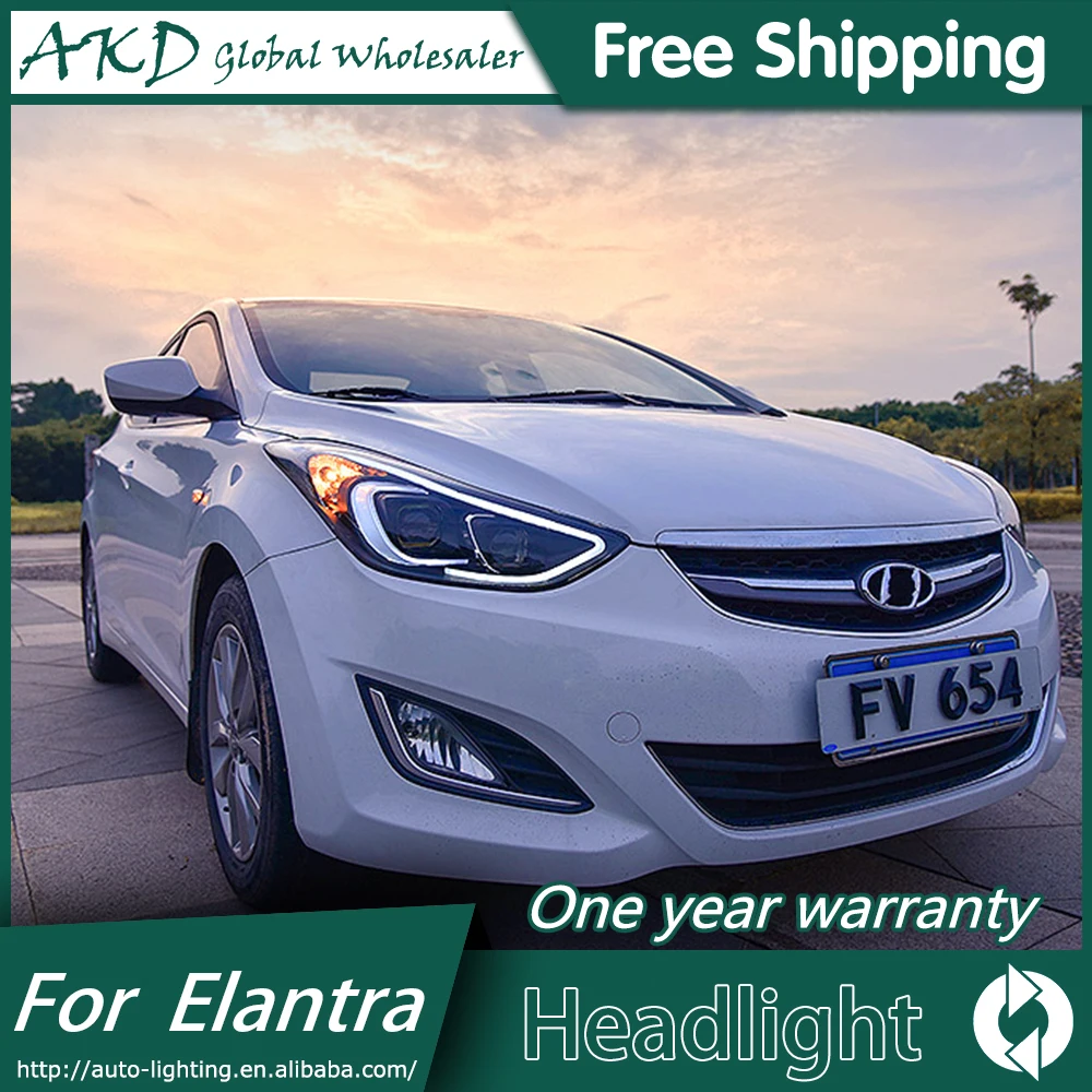 AKD автомобильный Стайлинг для 2012 2016 фары автомобиля Hyundai Elantra MD СВЕТОДИОДНЫЙ DRL Q5