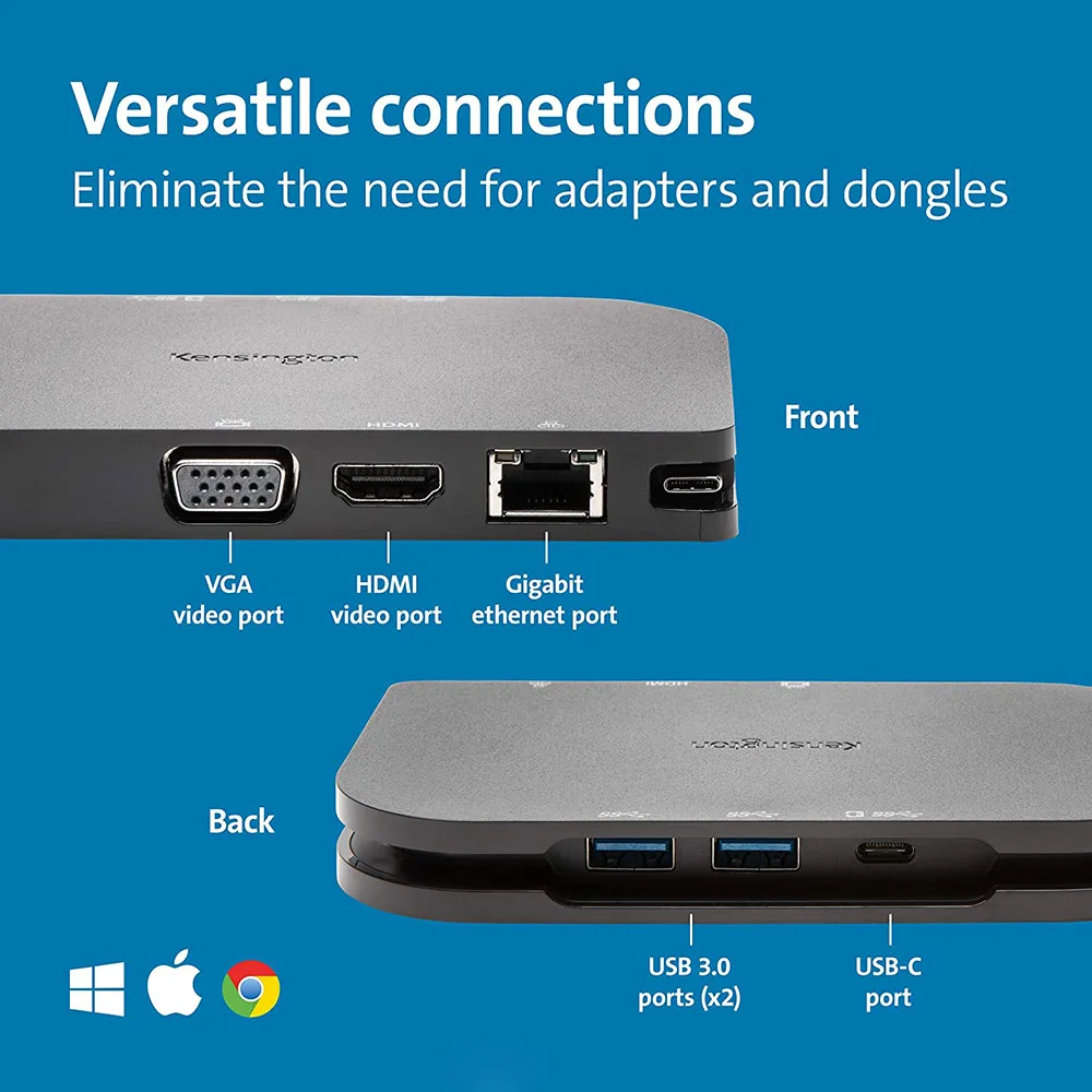 Kensington SD1600P USB Type-C Docking Station for MacBook/Win/Chrome PD3.0 Charging Hub with VGA HDMI 4K