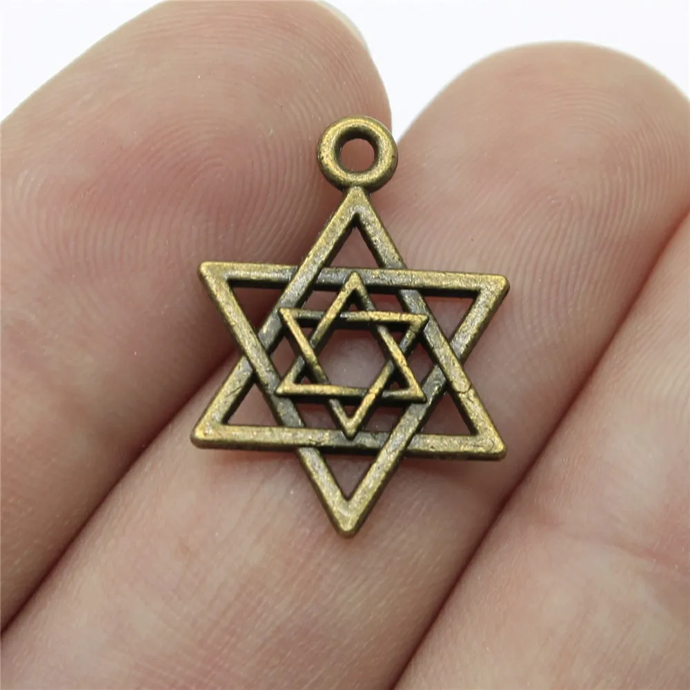40 шт Звезда Давида подвеска амулеты Шарм для изготовления ювелирных изделий 2