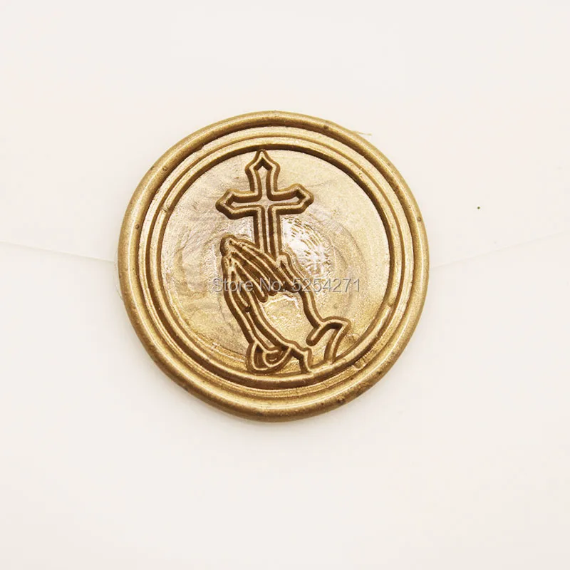 Молящиеся Руки Крест и молитва воск печать Свадебное приглашение день рождения