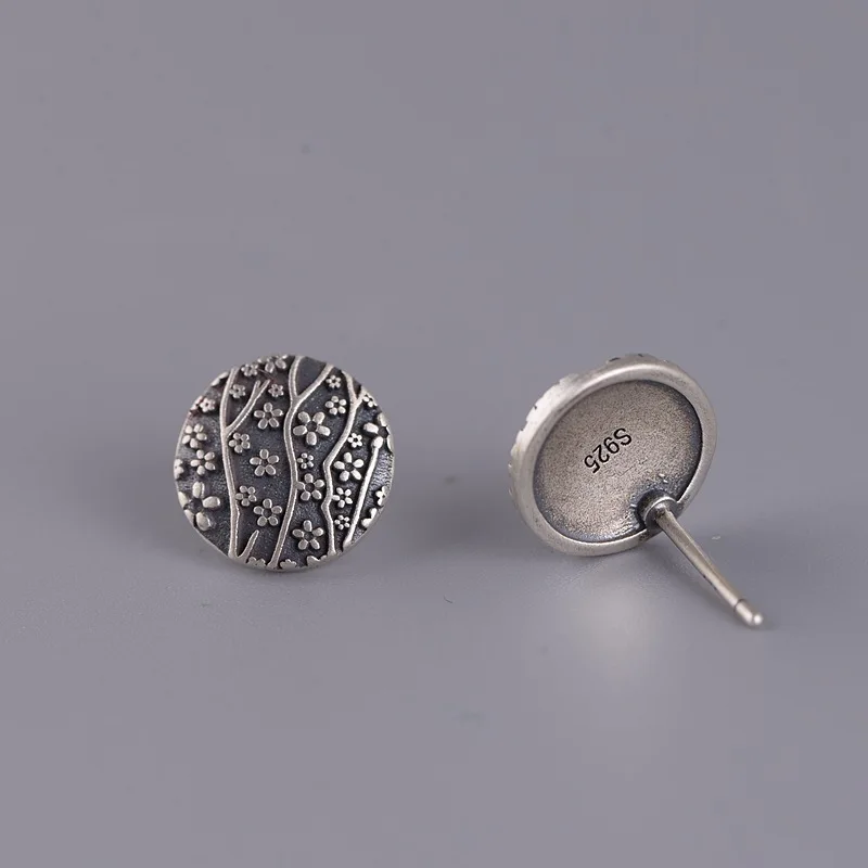 

Классические серьги-гвоздики из 100% стерлингового серебра 925 пробы с круглым цветком для женщин и мужчин, студенческие ювелирные изделия для...