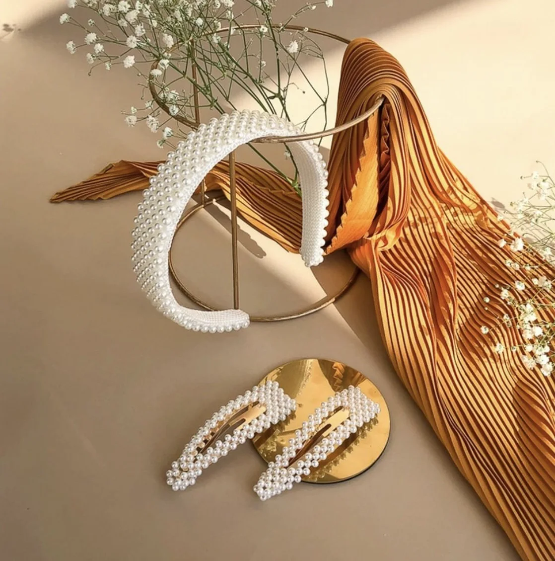 Роскошная повязка на голову JJFOUCS с искусственным жемчугом для женщин широкие