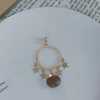 elegant retro star plating pendant golden ring natural creek stone earrings female jewelry charming gift crafts fashion earrings